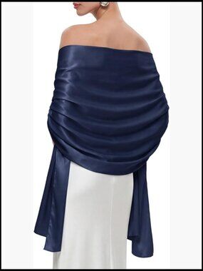 Elegant Satin Shawl Wrap for Evening Dresses Lightweight Formal Party Wear